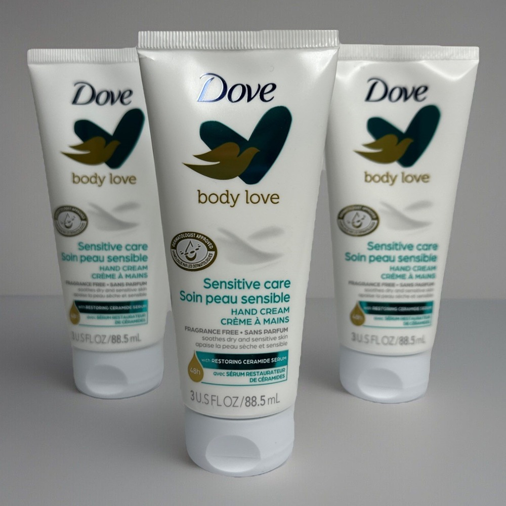 Dove Body Love Sensitive Care Hand Cream - Restoring Ceramide Serum **LOT OF 3**
